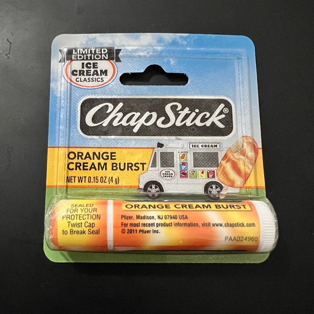 1 HTF Limited Edit 2011 Orange Cream Burst Ice Cream Classics ChapStick Lip Balm